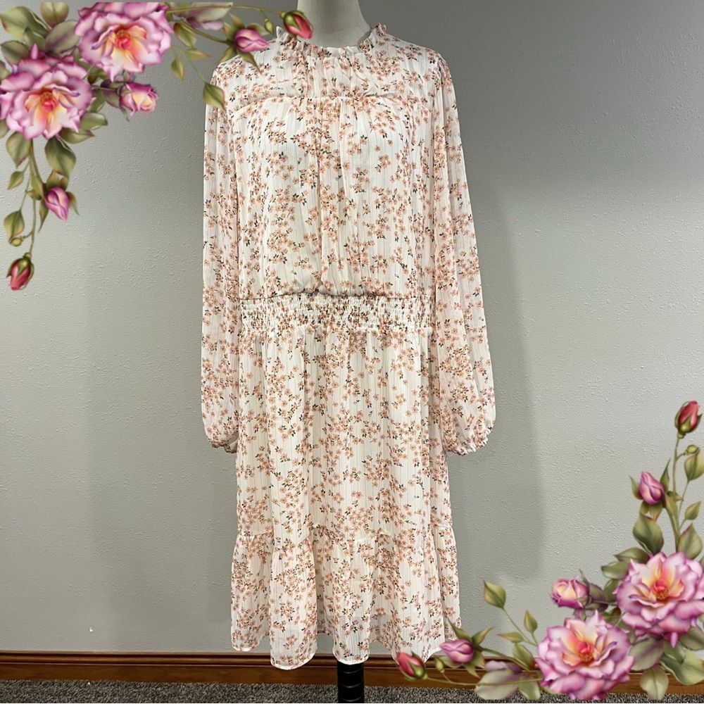 Draper James Floral‎ Long Sleeve plus size midi Dress size 1X